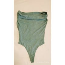 Debardeur Urban Outfitters Body vert sans manches double col drapé
