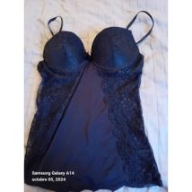 Debardeur Etam Caraco noir effet dentelle