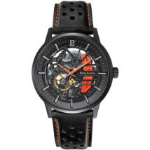 Montre Pierre Lannier Montre Homme PADDOCK Orange Cuir Noir