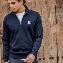 Sweatshirts Harrington Sweat-shirt col camionneur marine