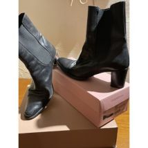 Bottines Pretty Ballerinas Boots cuir noir Talons 5 cms