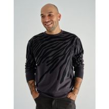 Sweat-shirt 12Ia SWEAT COL ROND GRIS ET NOIR