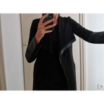 Veste Bershka Veste noire bimatiere