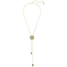 Collier Swarovski Sautoir en Y Idyllia doré fleur verte