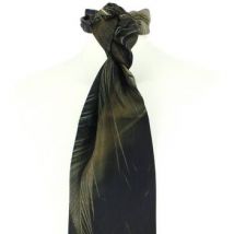 Echarpe Brochier Soieries 1890 Echarpe Plumes brunes