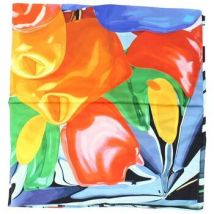 Echarpe Brochier Soieries 1890 Carré 90 Koons Les Tulipes