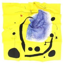 Echarpe Brochier Soieries 1890 Carré 90 Miro L'Or de l'Azur