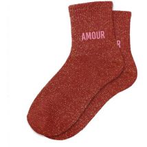 Chaussettes Stc Chaussettes amour rouge à paillettes