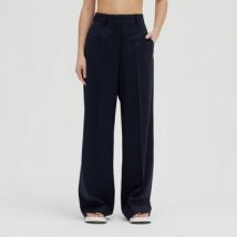 Pantalon Erika Cavallini Pantalon large en laine fraîche