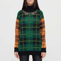 Pull Ermanno Scervino Col roulé à carreaux multicolores