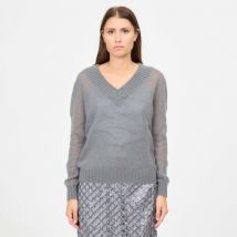 T-shirt Federica Tosi Maglione con scollo a V in lana e mohair