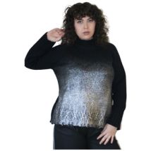 Pull Cerises D’amour Pull noir 100% laine avec col montant