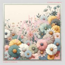 Echarpe Alberto Cabale Petit carré de soie Minimalist Flowers Cléo