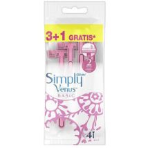 Accessoires corps Gillette Rasoirs Jetables Venus 2 Simply Basic, 4 Unités