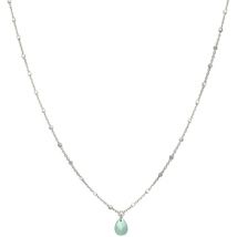 Collier Orusbijoux Collier Argent Rhodié Goutte Pierre Naturelle Amazonite
