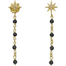 Boucles oreilles Orusbijoux Boucles D'oreilles Argent Dorée étoile Zirconium Blanc