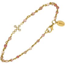 Bracelets Orusbijoux Bracelet Argent Doré Croix Zirconium Blanc Et Pierres