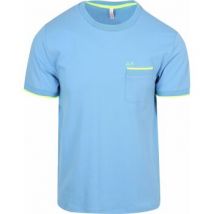 T-shirt Sun68 Piqué T-Shirt Fluo Rayures Bleu Clair