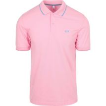 T-shirt Sun68 Polo Petites Rayures Collar Rose Clair