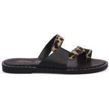 Sandales plates S.piero PONY LEOPARD