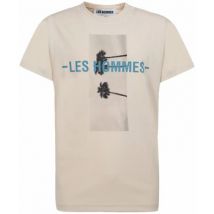 T-shirt Les Hommes t-shirt beige imprimer palmiers