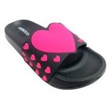 Claquettes enfant Nicoboco fille plage amour noir
