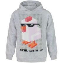 Sweat-shirt enfant Crossy Road Deal With It Grey Capuche