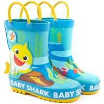 Bottes enfant Baby Shark 3D Fin Applique Bottes Wellington avec poignées