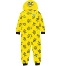 Ensembles de pyjama Spongebob Squarepants Novelty 3D Character Hood With All-Over Print Body Grenouillère