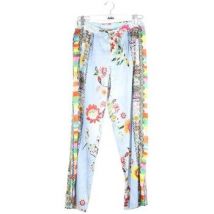 Pantalon Johnny Was Pantalon droit en soie bleu