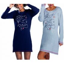 Chemises de nuit Ozabi Pyjama COTON MELISSA BROWN ALPES LIQUETTE Pack de 2