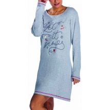 Chemises de nuit Ozabi Pyjama COTON MELISSA BROWN ALPES LIQUETTE GRIS