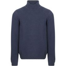 Sweatshirts Suitable Pull Col Roulé Structure Melange Marine