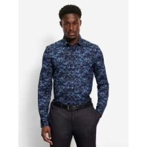 Chemise Olymp Chemise à motifs ajustée marine