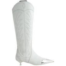 Bottes à talon Agl Boots en cuir blanc