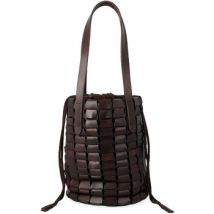 Sac a main Dragon Diffusion Sac Bucket en cuir marron foncé