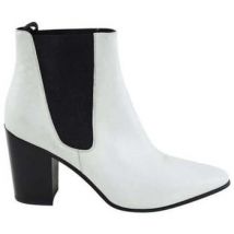 Bottines Saint Laurent Boots West Chelsea en cuir blanc
