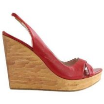 Sandales compensées Miu Miu Talons en cuir rouges