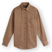 Chemise Portuguese Flannel Abstract Pied Poule Shirt - Brown