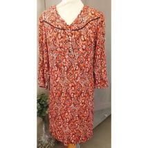 Robe courte Diane Laury Longue robe demi saison orange blanc noir :: taille 42 :: Diane