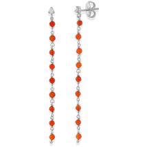 Boucles oreilles Orusbijoux Boucles D Oreilles Argent Rhodié Pierres Naturelles Rouge