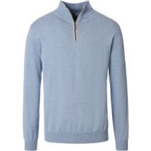 Sweatshirts Casa Moda Pull-over Demi-Zip Solid Bleu Clair