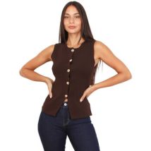 Gilets de costume La Modeuse Tops, t-shirts pour femme - Marron -