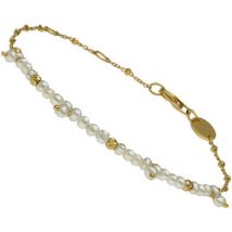 Bracelets Orusbijoux Bracelet Argent Doré Pampille Et Perle Naturelle Blanche