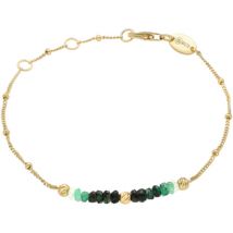 Bracelets Orusbijoux Bracelet Argent Doré Pierres Précieuses émeraude Véritable