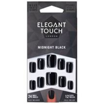 Accessoires ongles Elegant Touch Ongles Core Color Avec Colle Squovale noir Nuit