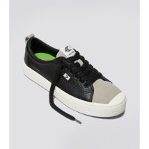 Baskets basses Cariuma OCA Low cuir premium noir daim cloud grey