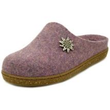Chaussons Le Tirolesi Femme Mule, Feutre de Laine, Semelle Amovible - 453