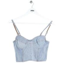 Debardeur Re/done Top sans manche en coton bleu
