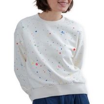 Sweat-shirt Brava Fabrics Splash Paint Rounded Sweatshirt - Ecru